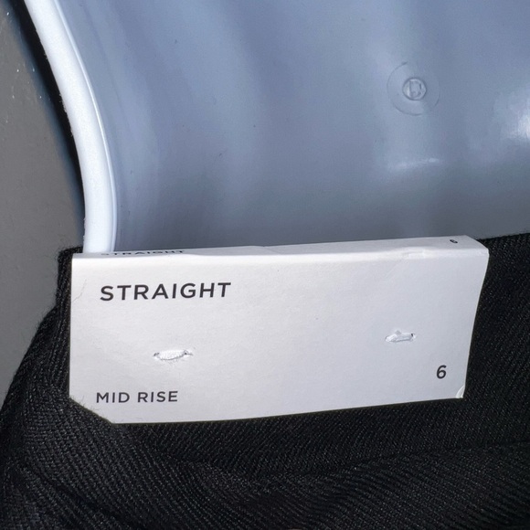 NWT Loft Women’s 6 Black Knit Straight Leg Mid Rise Trouser Dress Pants S Belt - Picture 7 of 12